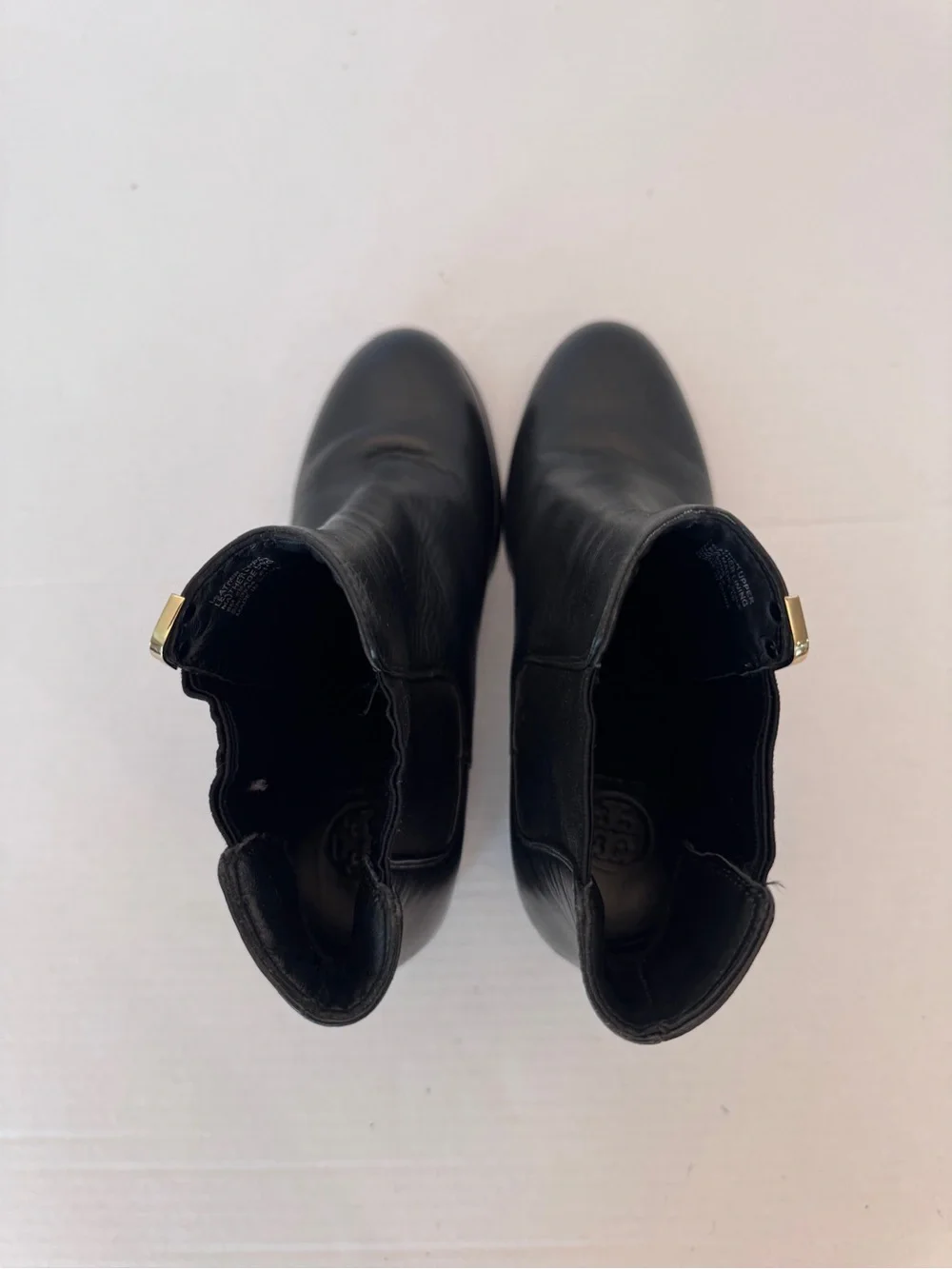 Tory Burch Nicola Boots Womens 8M Black Leather Chelsea Block Heel Elegant Edgy